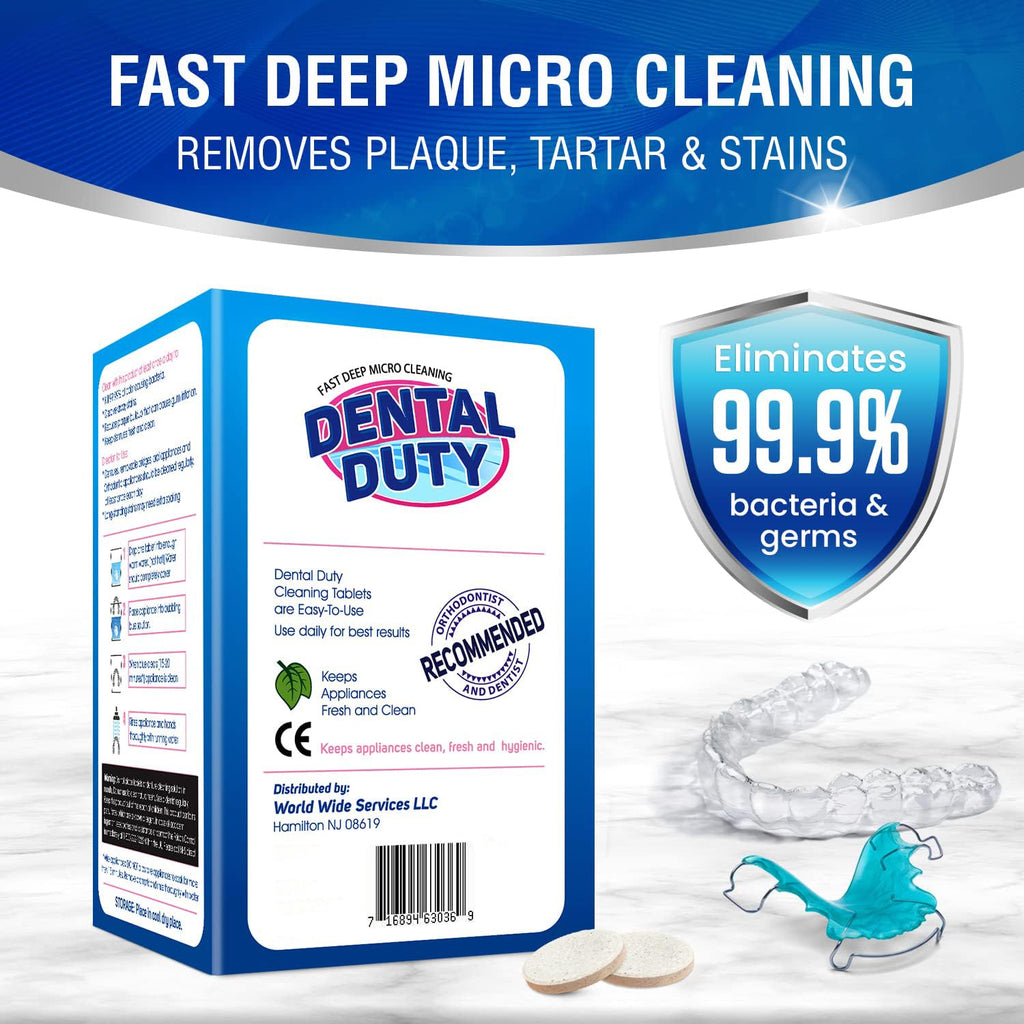 36-Unit Retainer & Denture Cleaning Tablets | Aligners, Night Guards & Mouthguards | Dental Duty