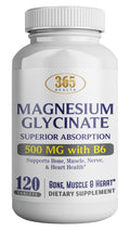 365 Health Magnesium Glycinate 500mg – 120 Vegetarian Tablets | Non-GMO, Gluten Free