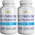 365 Health Potassium Supplement 1020 mg | Potassium Bicarbonate | Non-GMO, Gluten Free | Made in USA | 120 Vegetarian Capsules (2-Pack)