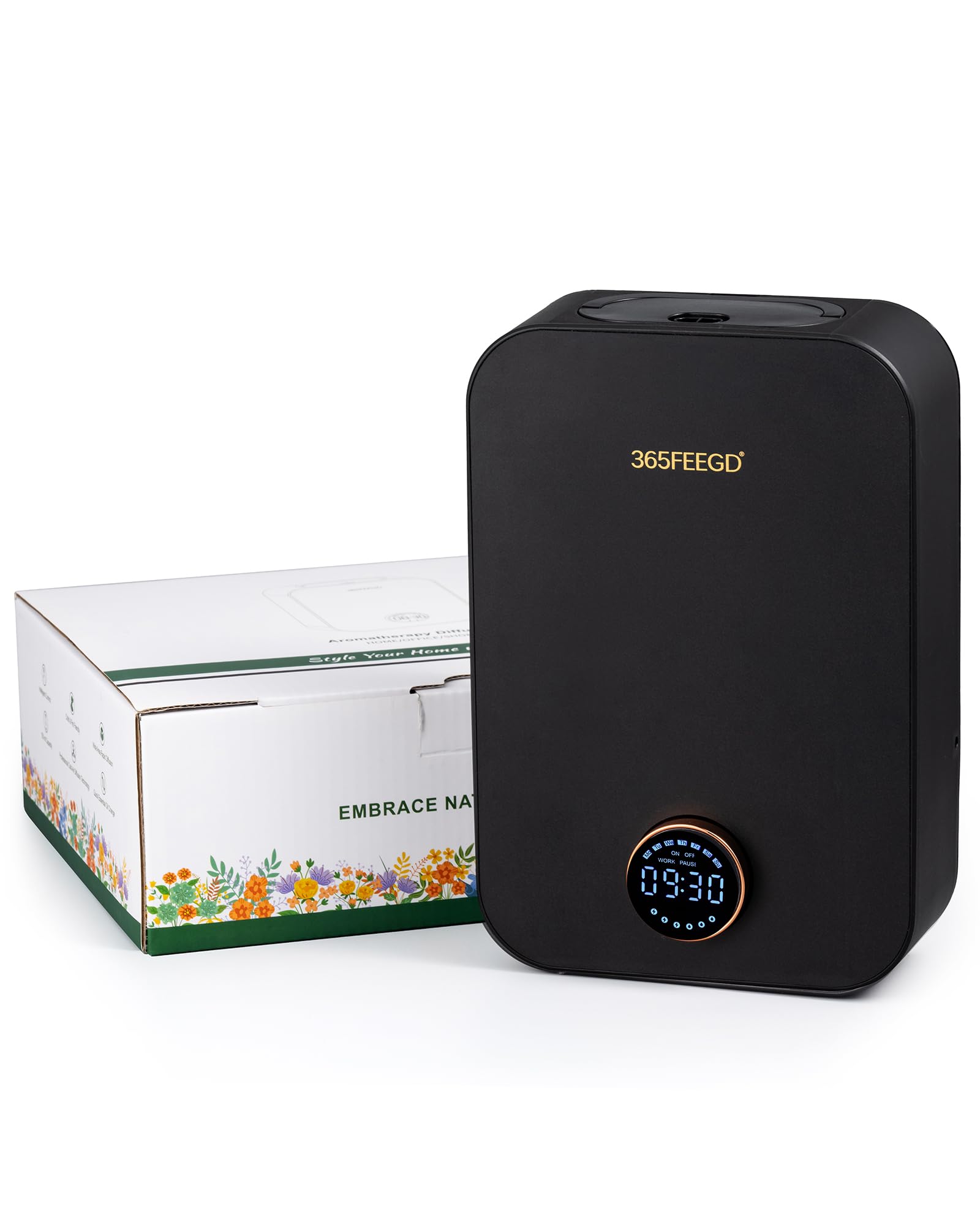 365FEEGD Home Diffuser – 150ml Large Capacity, Bluetooth-Controlled Essential Oil Diffuser with 24/7 Customizable Settings (Black)