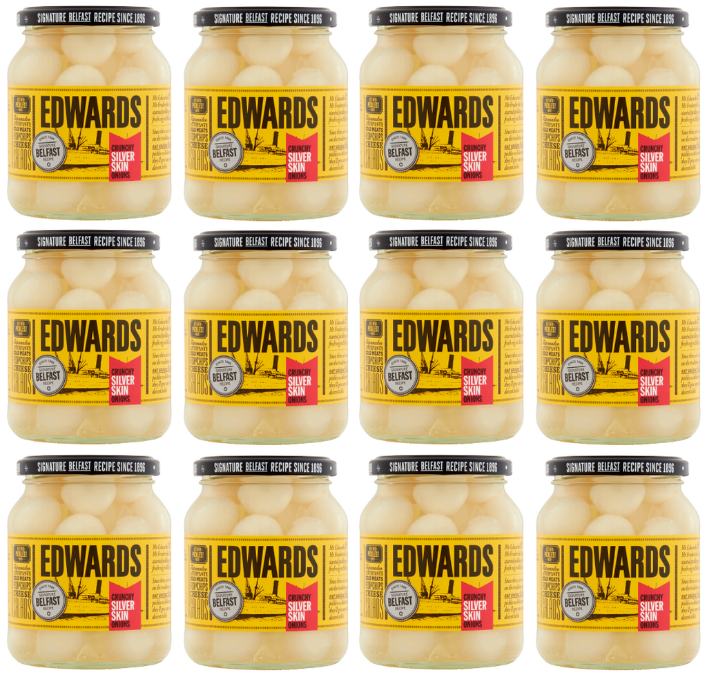 12 x Edwards Crunchy Silver Skin Onions 350Gm