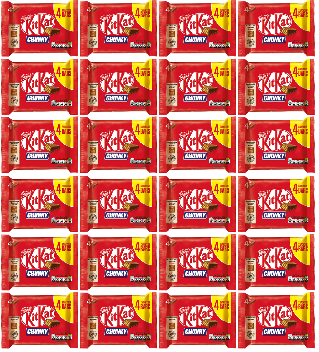 24 x Nestle Kitkat Chunky 4Pk Multipack 128Gm