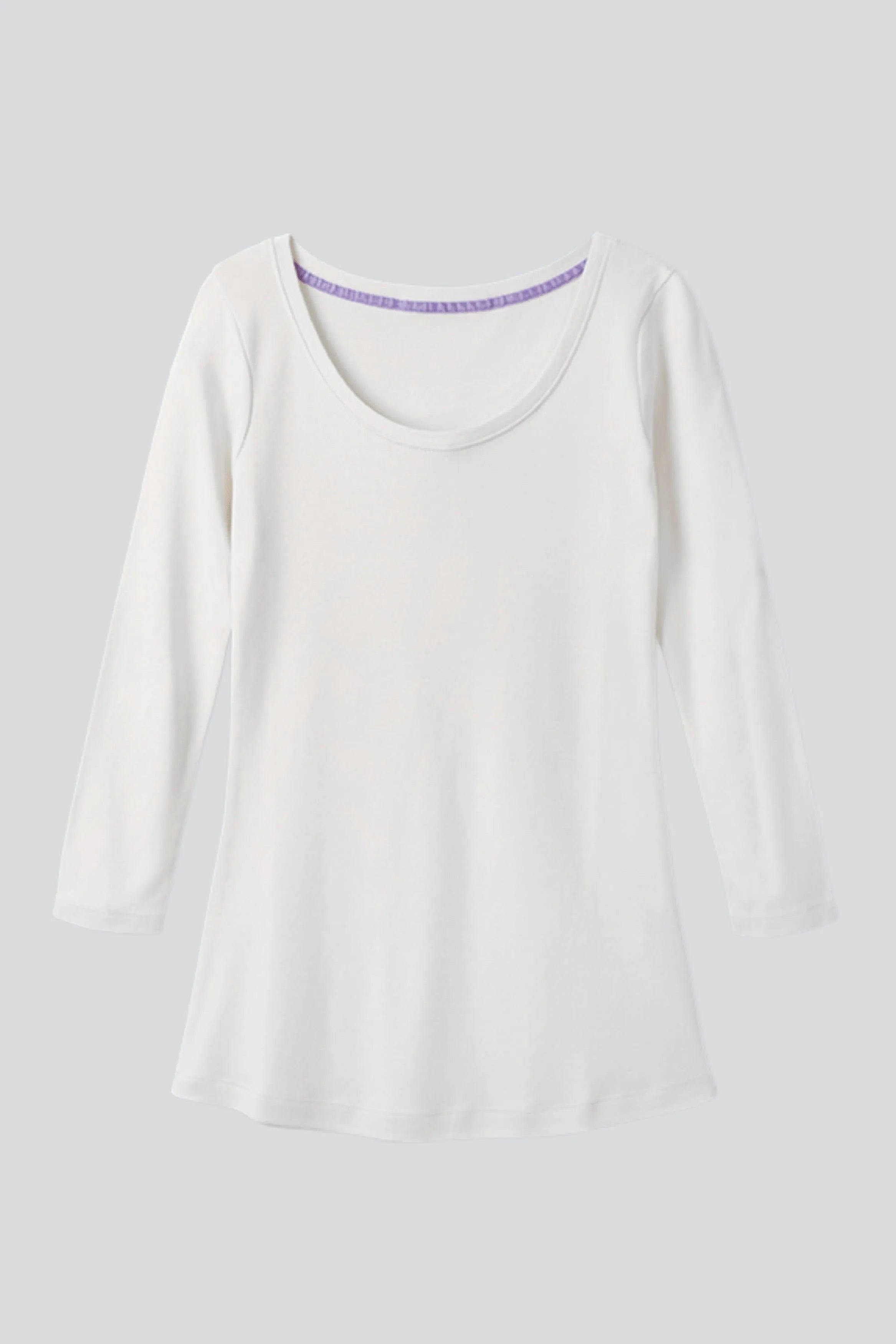 3/4 Sleeve Scoop Neck Cotton Modal T-Shirt