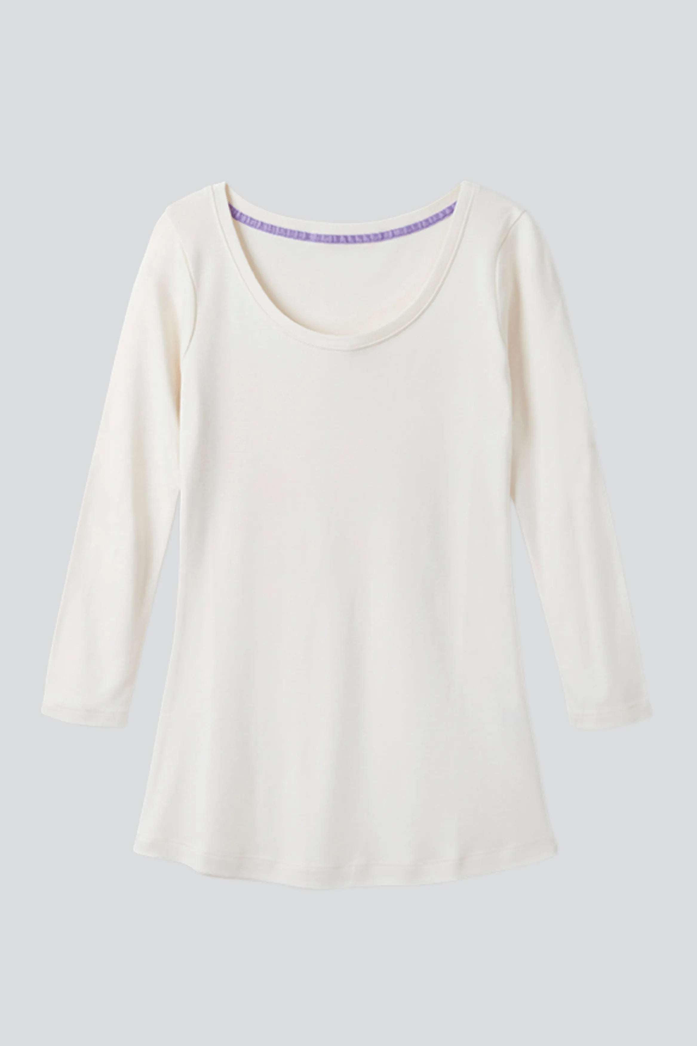 3/4 Sleeve Scoop Neck Cotton Modal T-Shirt