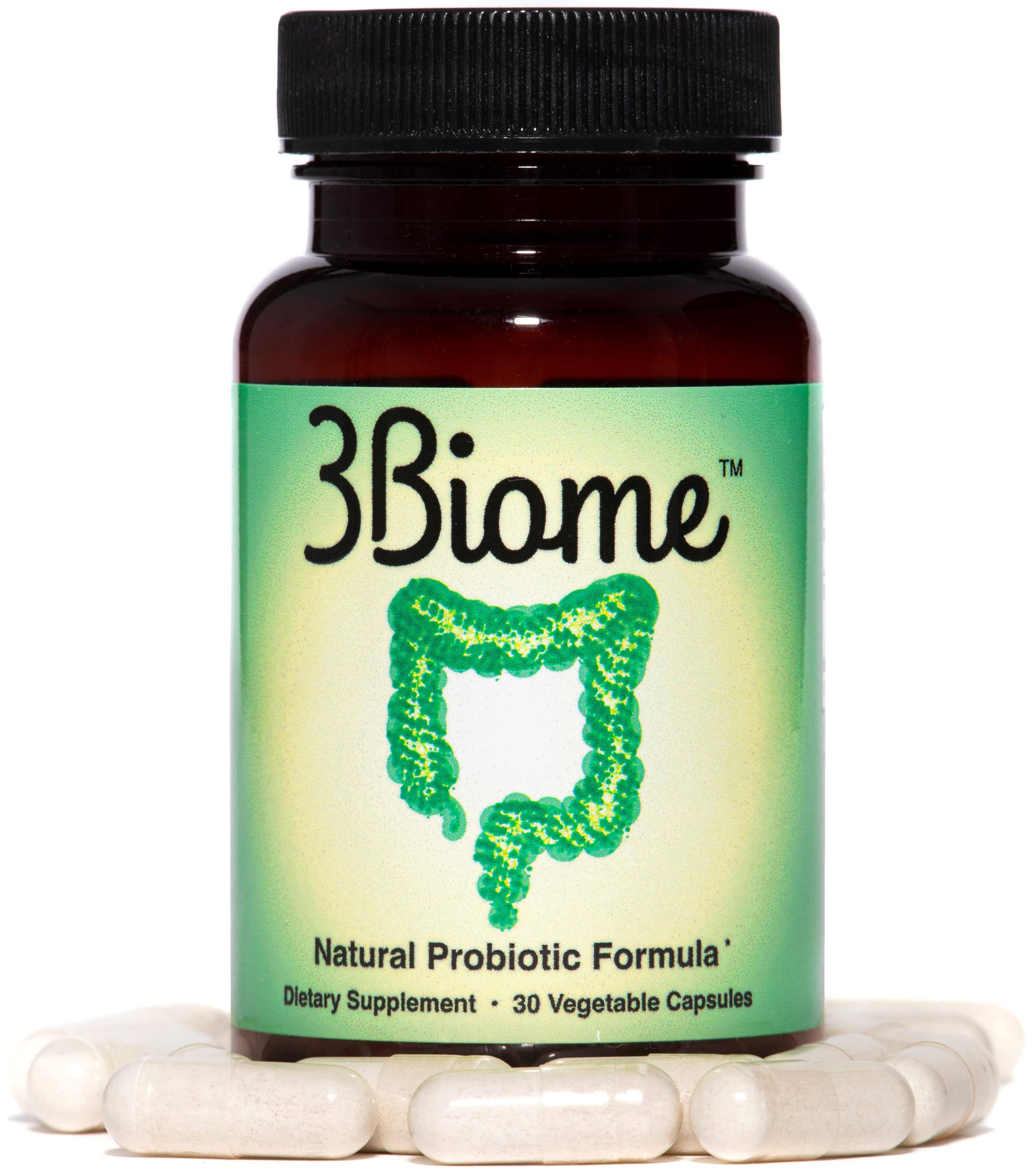 3Biome - Natural Probiotic Supplement - Non-GMO, Vegan, Gluten-Free | 30 Vegetable Capsules
