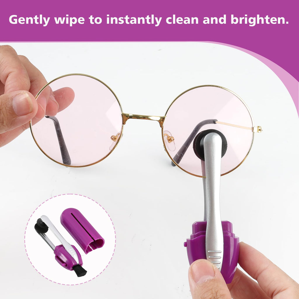 3PCS Glasses Cleaner Kit – Portable Lens Cleaning Set with Microfiber Cloth & Mini Brush