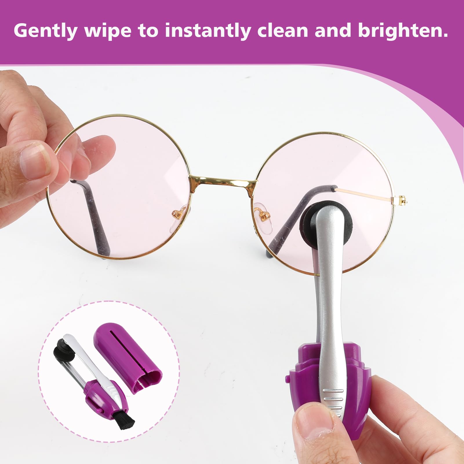 3PCS Glasses Cleaner Kit – Portable Lens Cleaning Set with Microfiber Cloth & Mini Brush