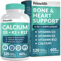 4-in-1 Calcium + Vitamin D3/K2 5000 IU - 601mg per Serving (120 ct) | Gluten-Free & Vegan