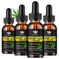 4 Pack Organic Hemp Oil 30mL - 100% Natural, Omega 3-6-9, Vegan