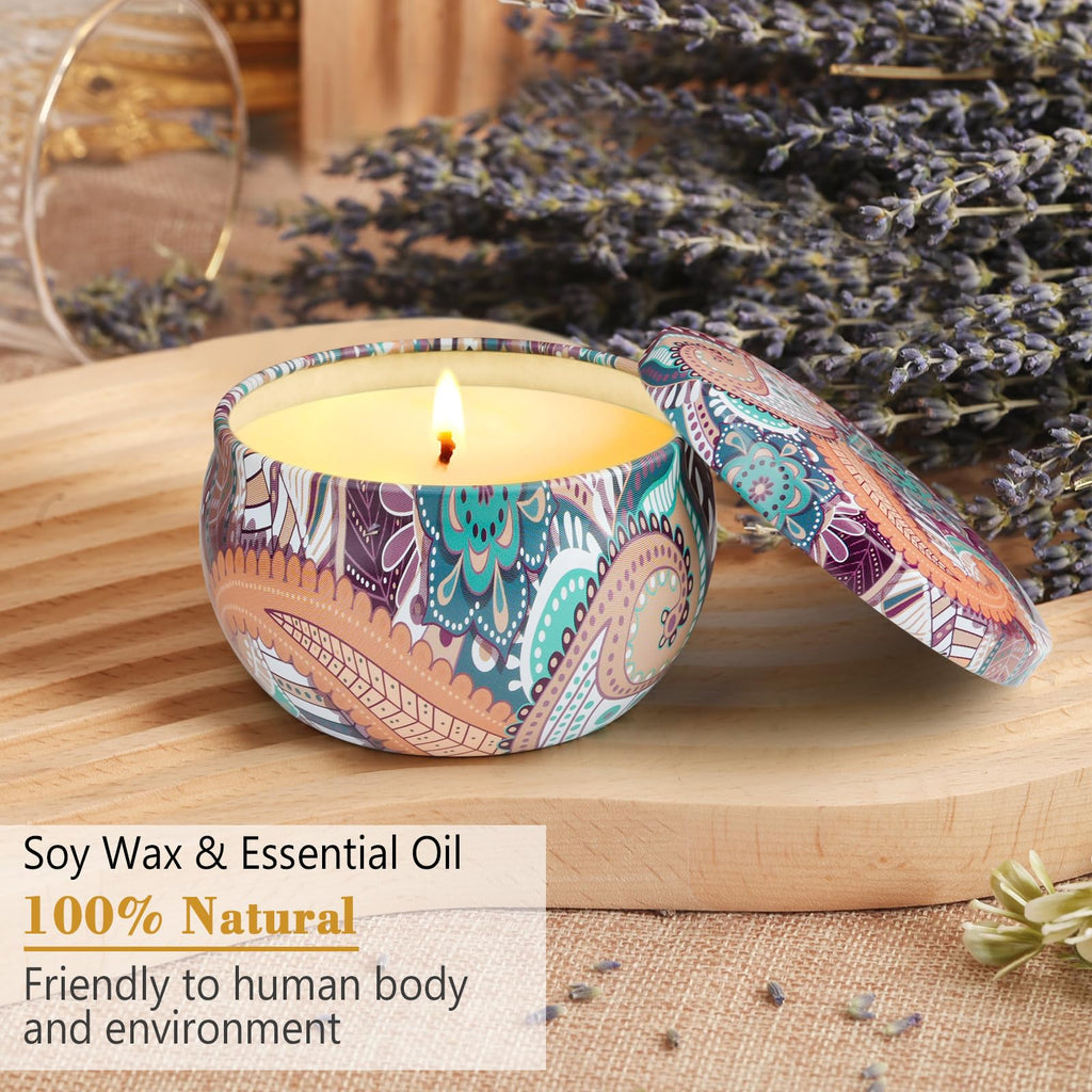 4 Pack Scented Candles Gifts for Women – 10oz Soy Wax, 100 Hours Aromatherapy Set