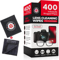 400 Eyeglass Cleaning Wipes + Microfiber Cloth – Pre-Moistened, Individually Wrapped
