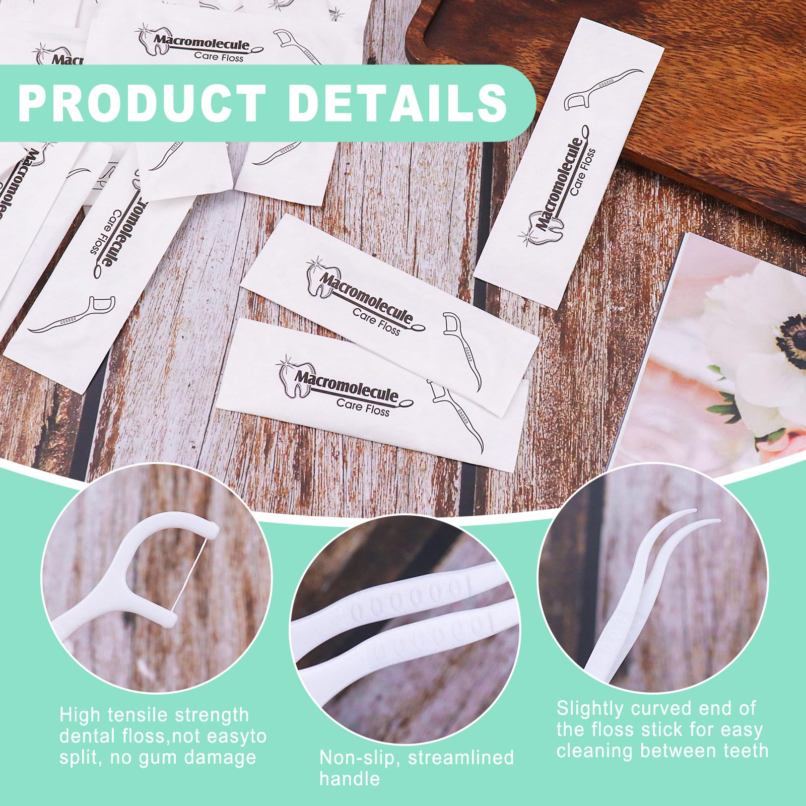 400 Pack Dental Flossers – Individually Wrapped Floss Picks for Travel & Office
