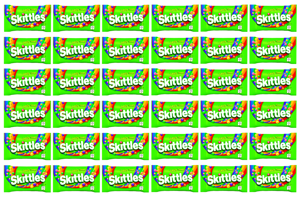 36 x Skittles Crazy Sours Bag 45Gm