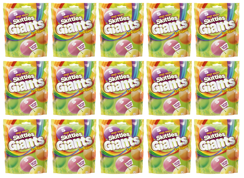15 X Skittles Giants Sours Pouch 132G