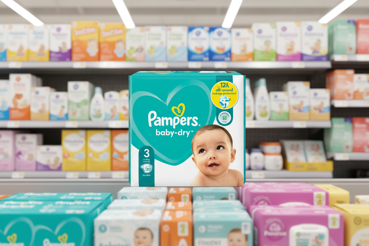 4 x Pampers Baby Dry Size 3 (Midi) 30 Pack