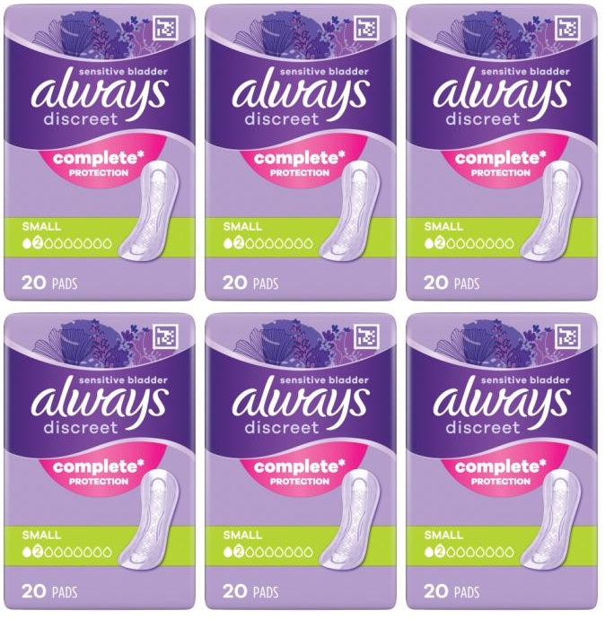 6 x Always Discreet Small  - 20 PACK