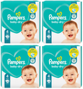 4 x Pampers Baby Dry Size 4 (Maxi) 25 Pack