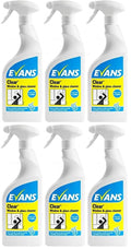 6 x Evans Clear Glass Cleaner