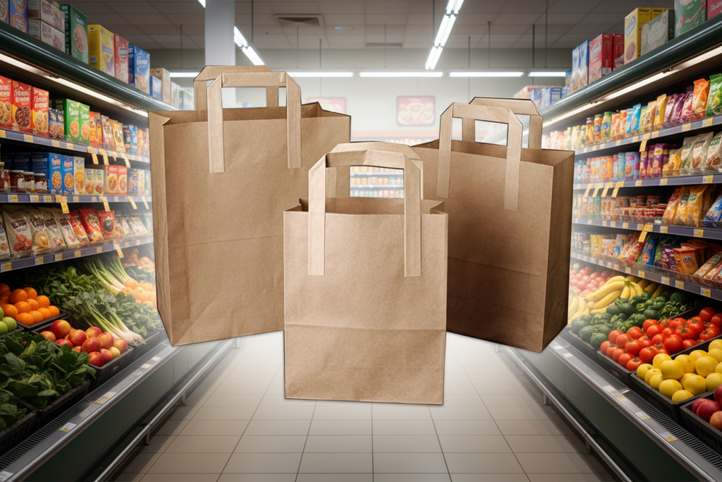 Kraft Bag Brown Medium With Handles 8.5X13X10 -250Pk