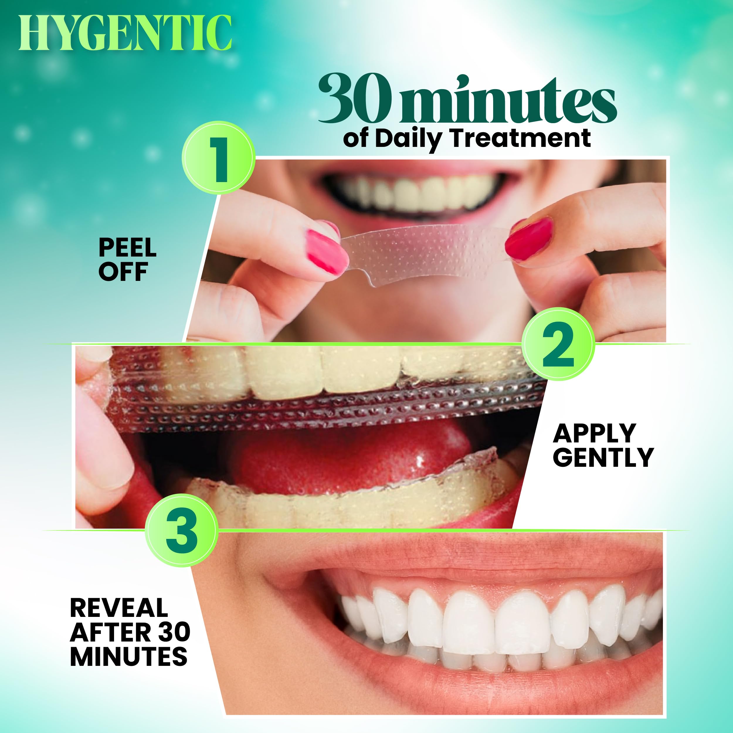 42 Stripes Teeth Whitening Strips – 21 Treatments, Hygentic, Enamel Safe, Mint Flavor, Non-Slip Dry Technology