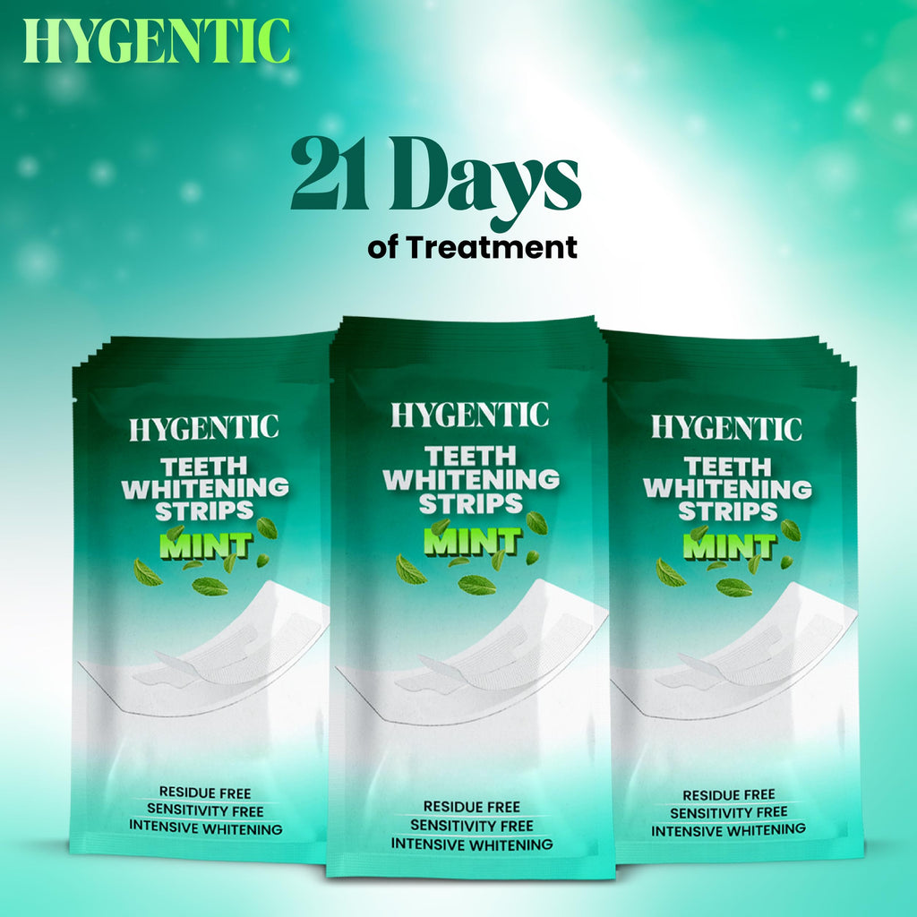 42 Stripes Teeth Whitening Strips – 21 Treatments, Hygentic, Enamel Safe, Mint Flavor, Non-Slip Dry Technology