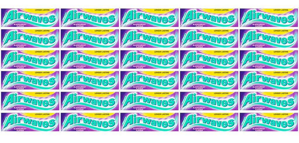 30 x Airwaves Blackcurrant Gum 10 Pce