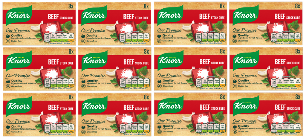 12 x Knorr Stock Cubes Beef 8'S