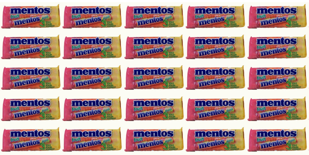 25 x Mentos Chewy Dragees Fruit 3 X 38G