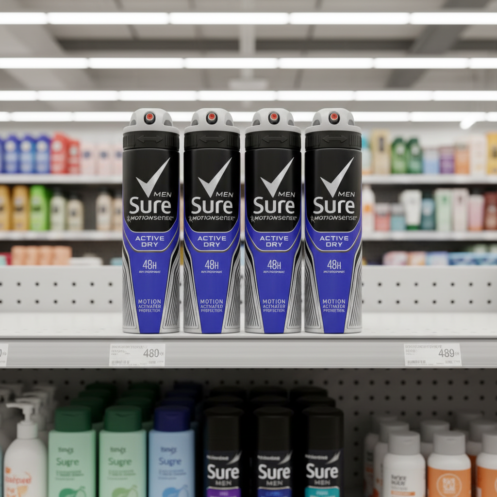 6 x Sure Men Anti-Perspirant Deodorant Aerosol Active Dry 150 Ml