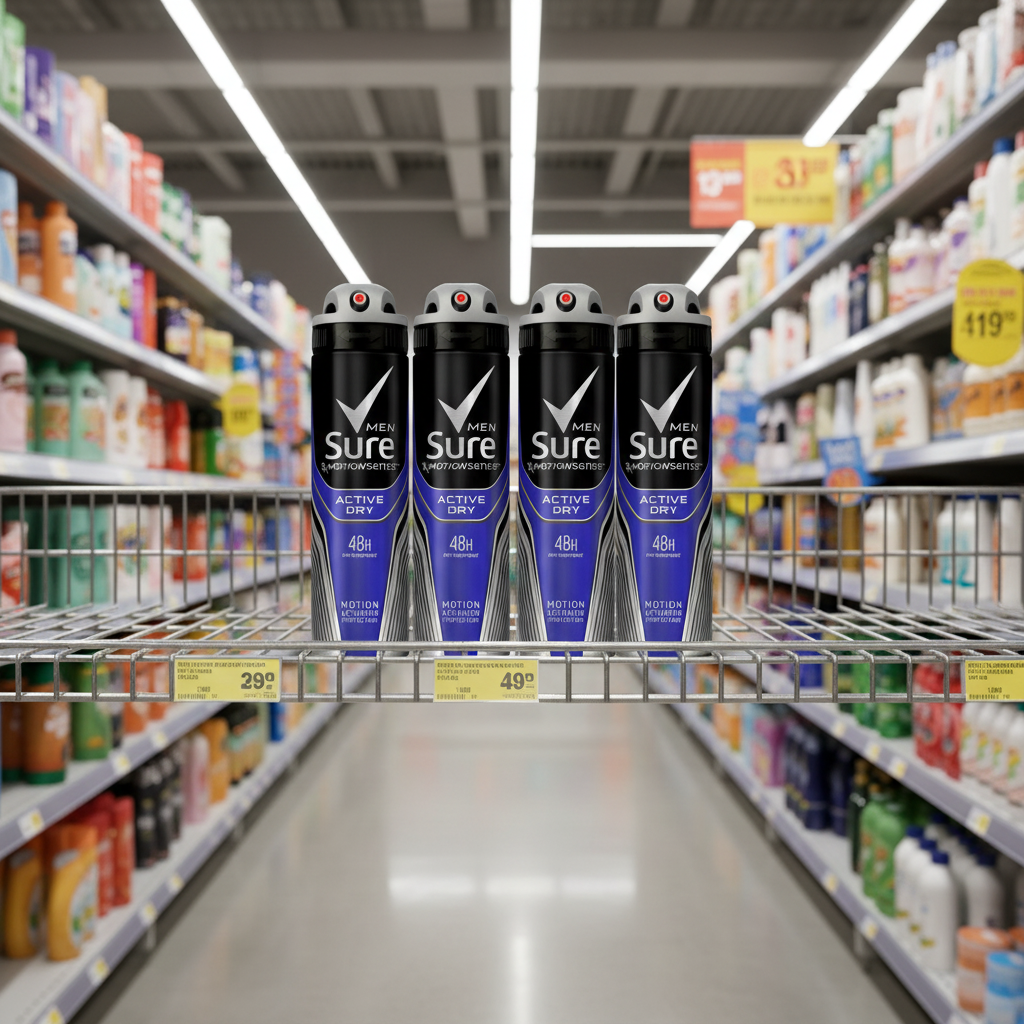 6 x Sure Men Anti-Perspirant Deodorant Aerosol Active Dry 150 Ml