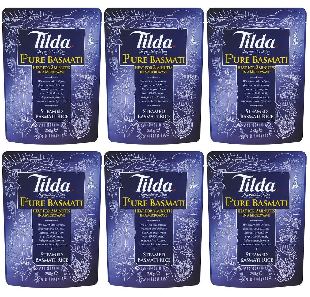 6 x Tilda Pure Microwave Basmati Rice Classics 250G