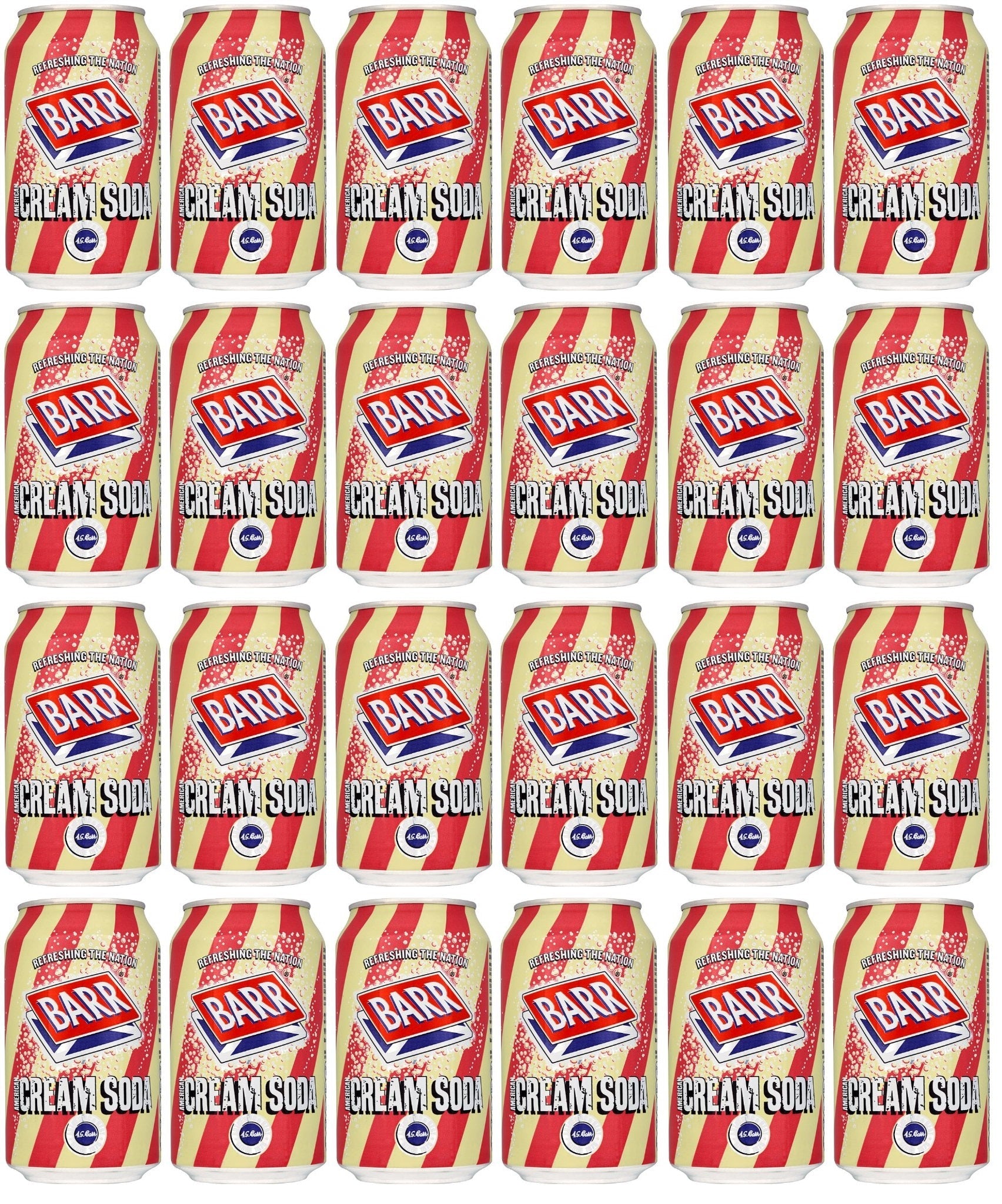 24 x Barr American Cream Soda 330Ml Can