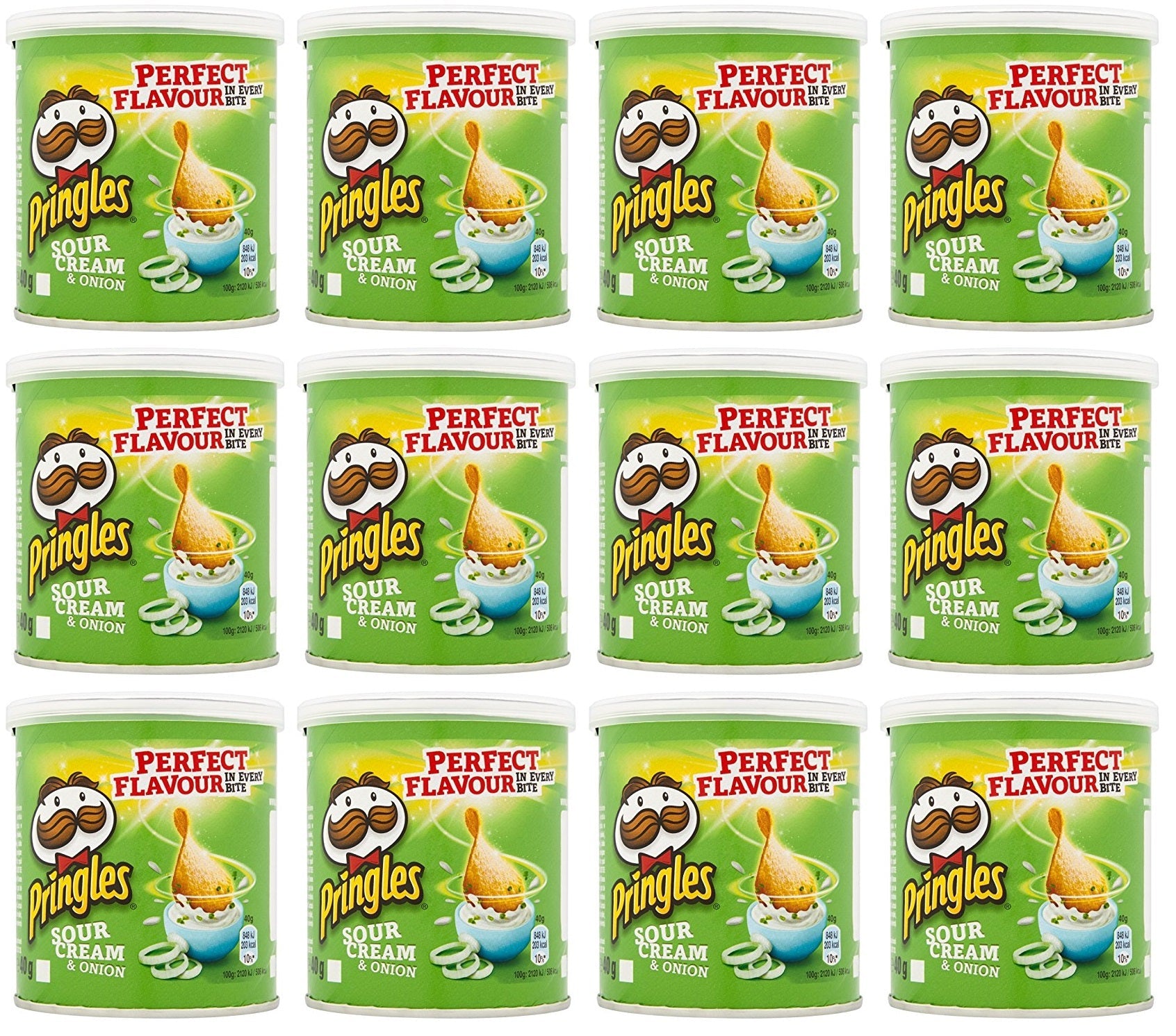 12 x Pringles Sour Cream & Onion 40G