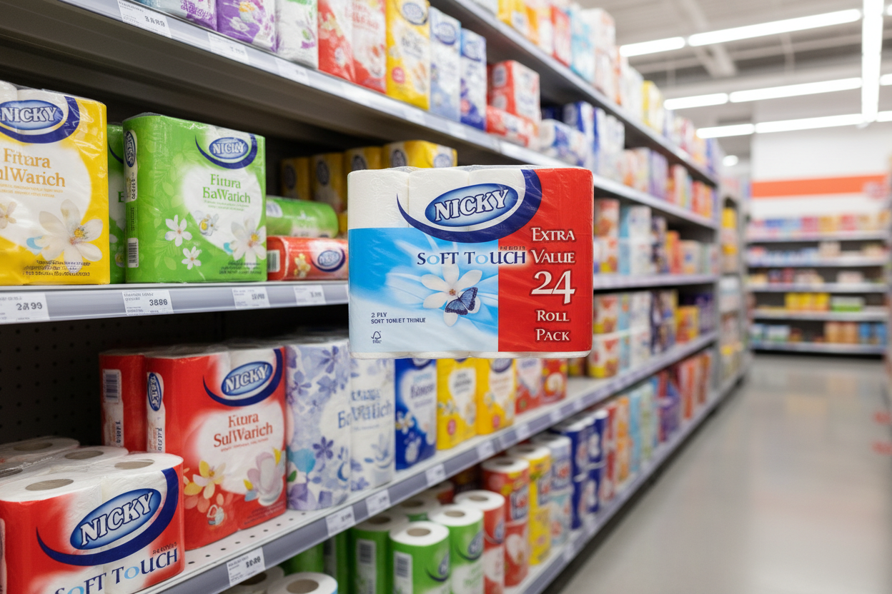 Nicky Soft Touch Toilet Tissue 24 Rolls
