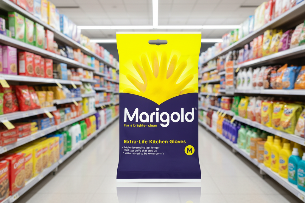 6 x Marigold Kitchen Extra Life Gloves 7½ Medium Size