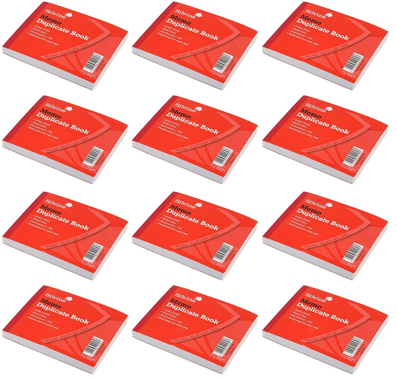 12 x Silvine Memo Duplicate Book