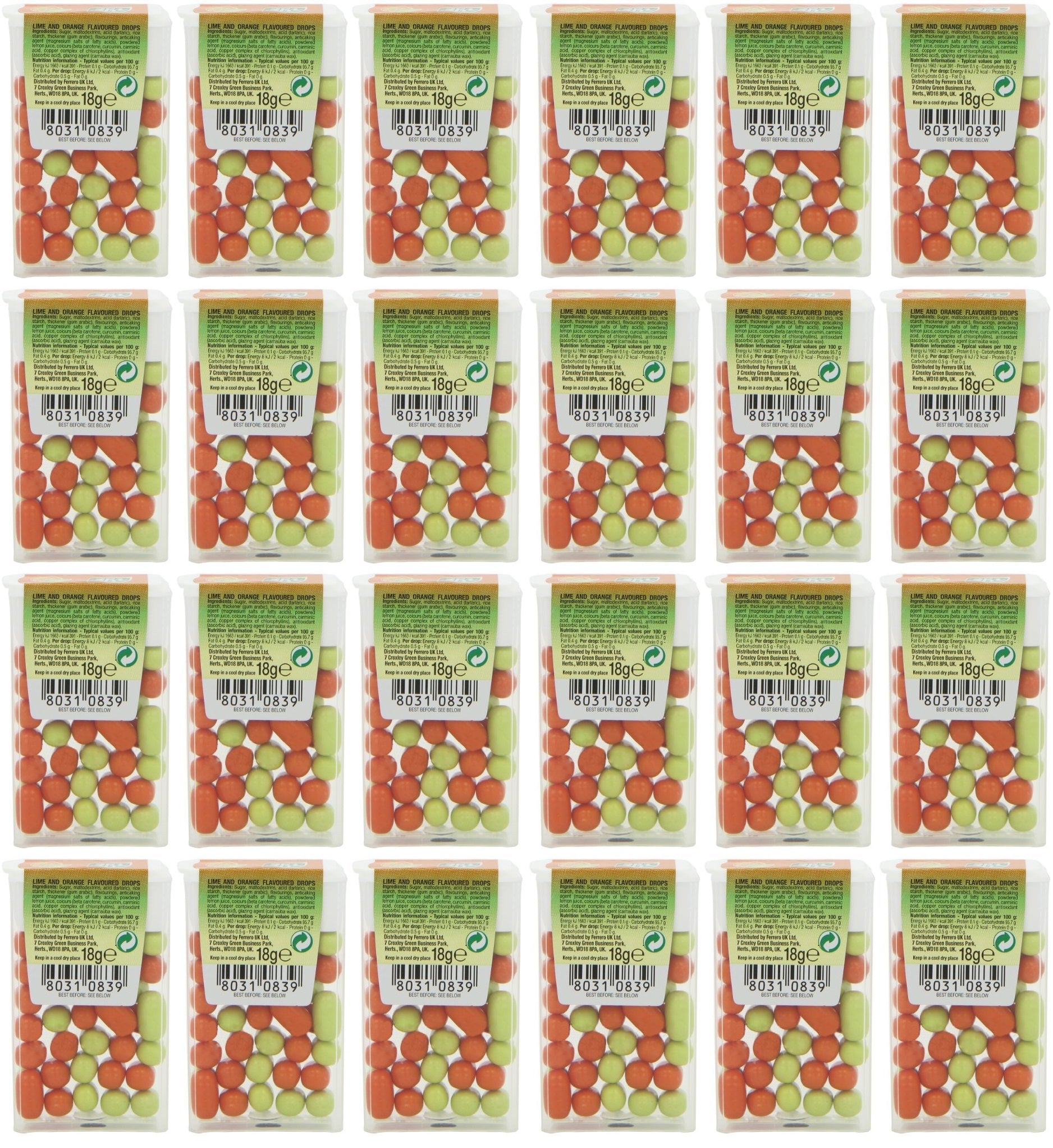 24 x Tic Tac Lime & Orange 18G
