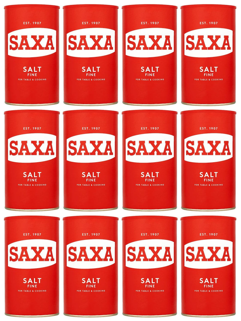 12 x Saxa Fine Salt 750G