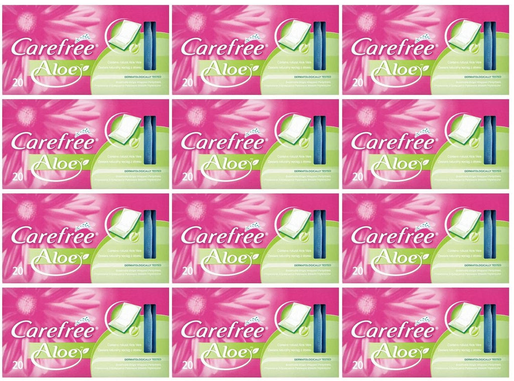 12 x Carefree® Cotton Aloe Pantyliners 20Ct