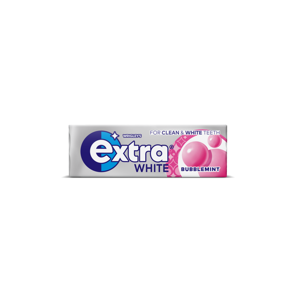 30 x Extra White Bubblemint Chewing Gum Sugar Free 10Pc - 10PCE
