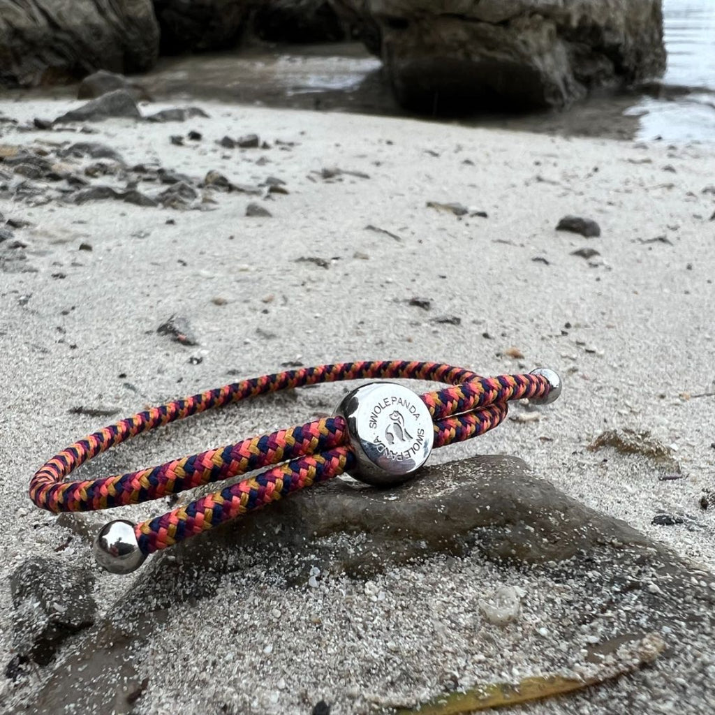 Rope Bracelet - Orange & Yellow Zigzag