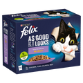 4 x Felix Cat Agail Pouch Favourites Selection 12 Pack - 12X85GM