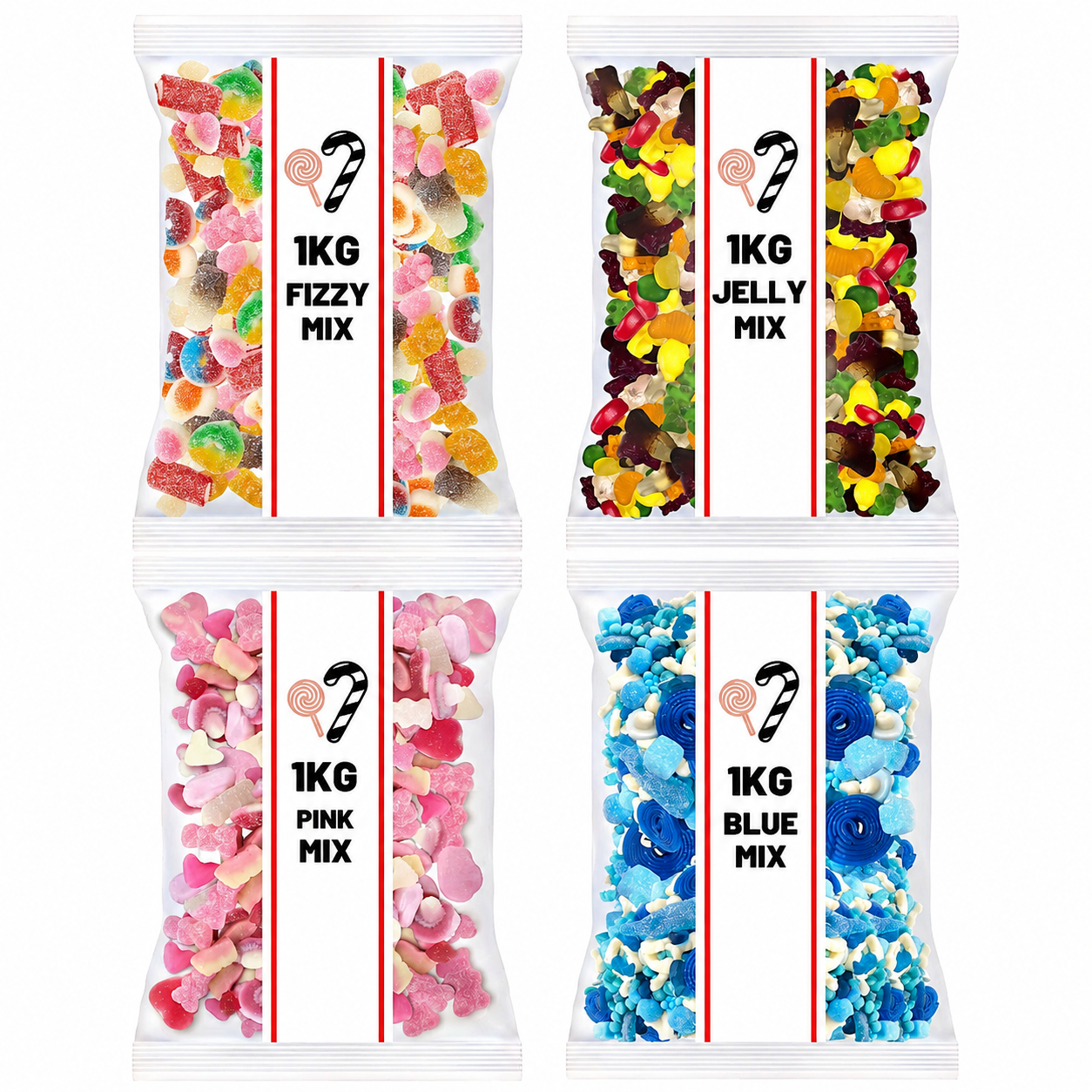 4kg For £30.00 1kg Pick N Mix Sweets Jelly, Fizzy, Pink & Blue
