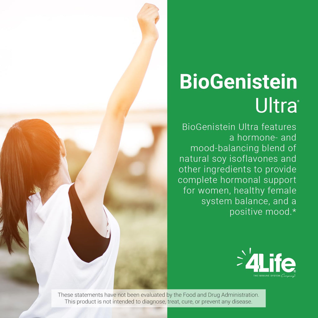 4Life BioGenistein Ultra: Hormonal Support with Soy Isoflavones & Black Cohosh – 60 Veggie Capsules