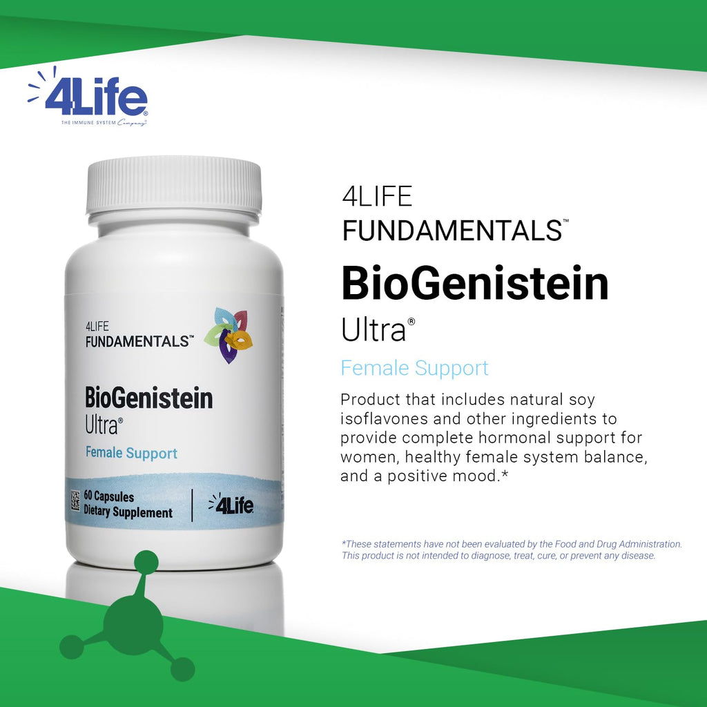 4Life BioGenistein Ultra: Hormonal Support with Soy Isoflavones & Black Cohosh – 60 Veggie Capsules