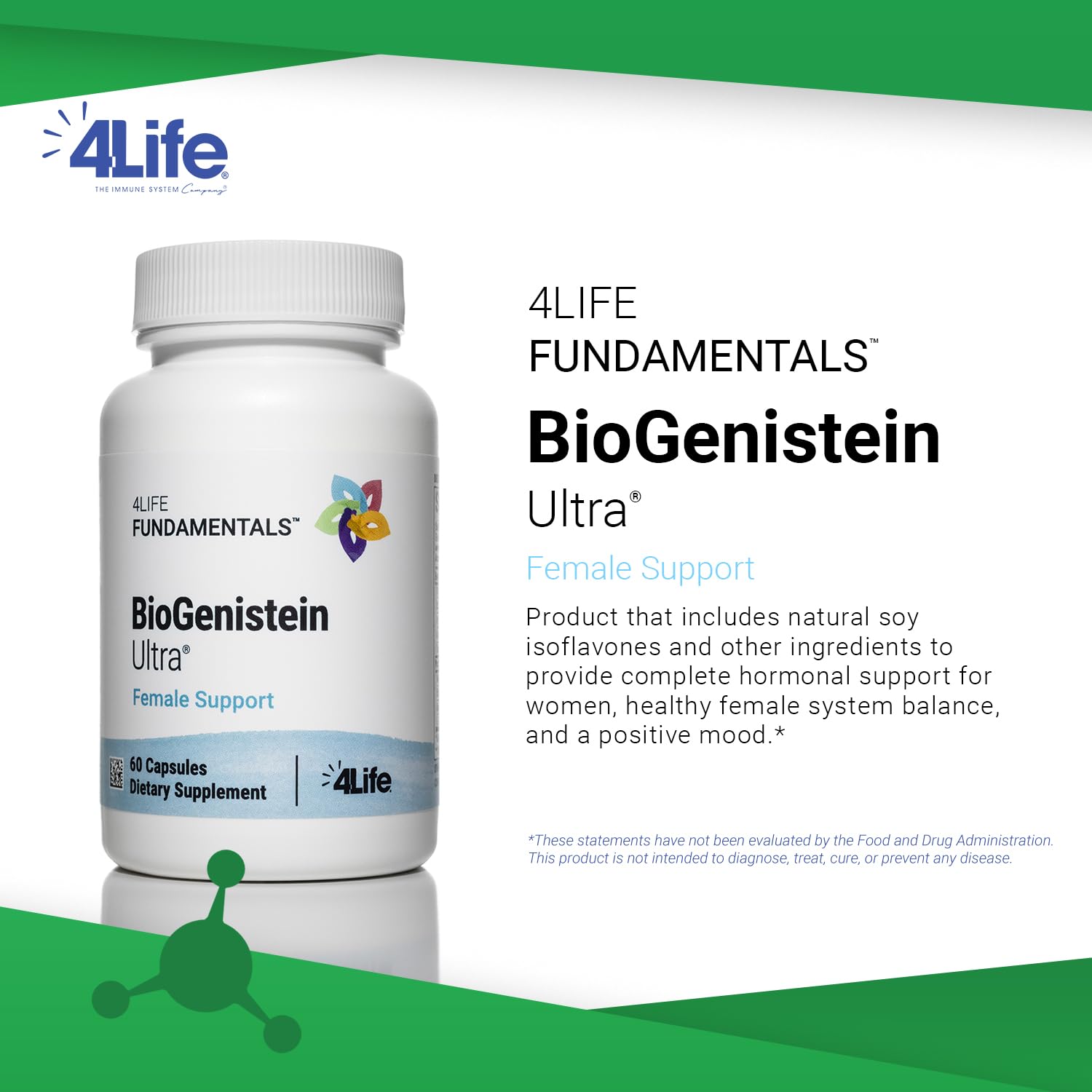 4Life BioGenistein Ultra: Hormonal Support with Soy Isoflavones & Black Cohosh – 60 Veggie Capsules