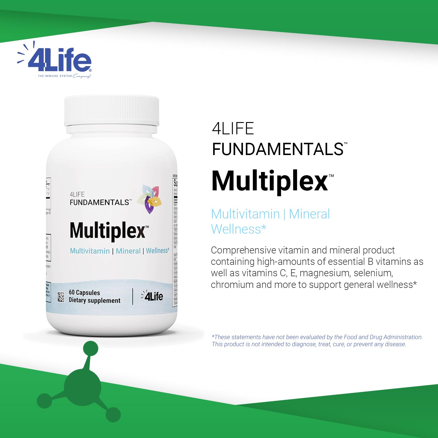 4Life Multiplex 60 Capsules - 21 Essential Vitamins & Minerals for Immune Support