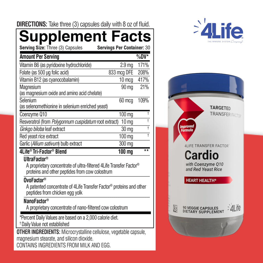 4Life Transfer Factor Cardio - Targeted System Support, 90 Capsules