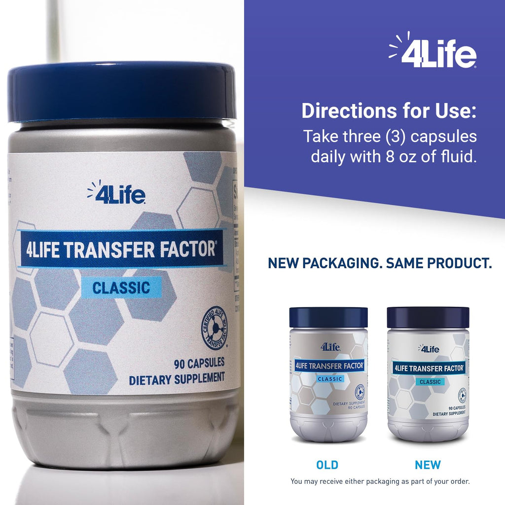 4Life Transfer Factor Classic with Cow Colostrum — Immune Support for Ages 2+ | 60 Veggie Capsules