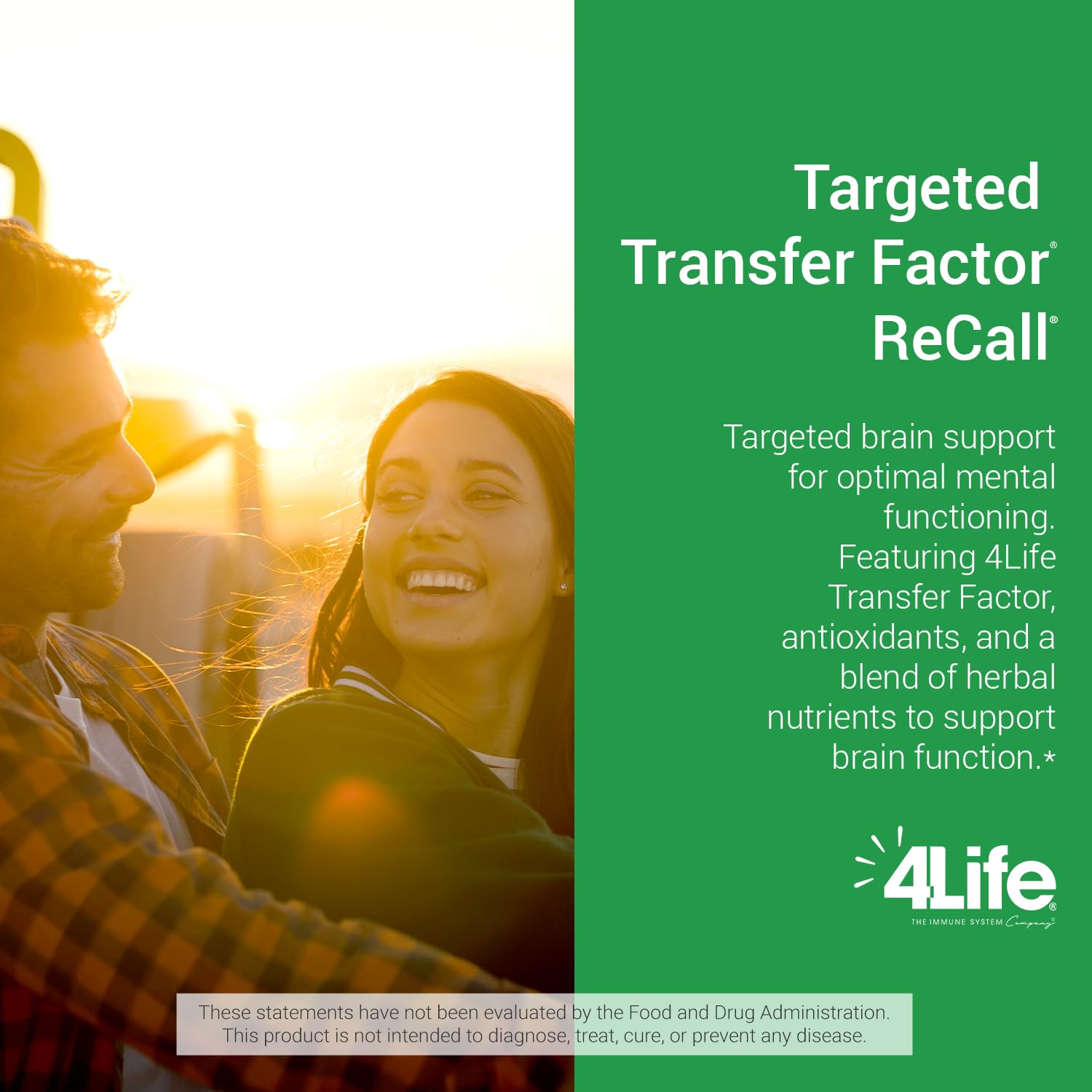 4Life Transfer Factor Recall – Supports Brain Health, Memory & Learning | 90 Veggie Capsules